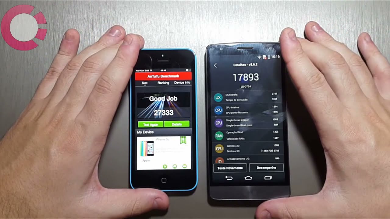 iPhone 5c vs LG G3 Beat – DUELO ANTUTU BENCHMARK 🚀