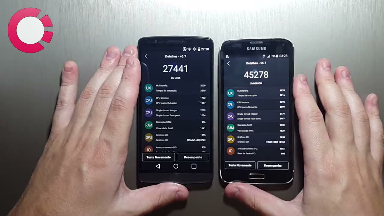 LG G3 vs Samsung Galaxy S5 – DUELO ANTUTU BENCHMARK 🚀