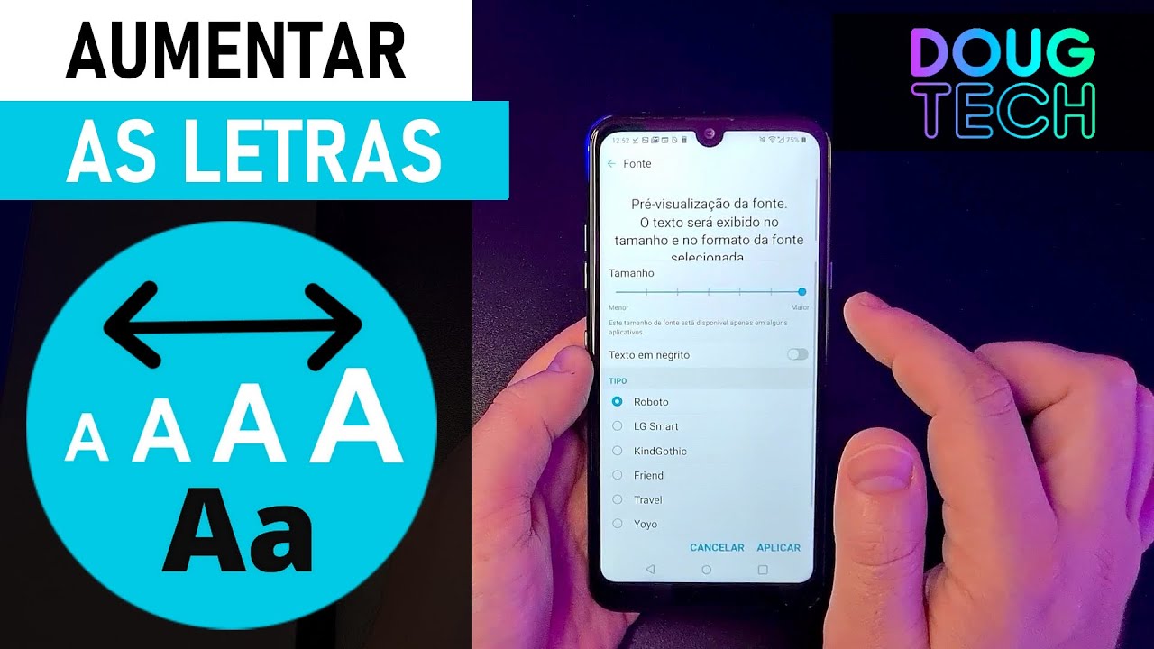 Como ajustar o TAMANHO das LETRAS no LG