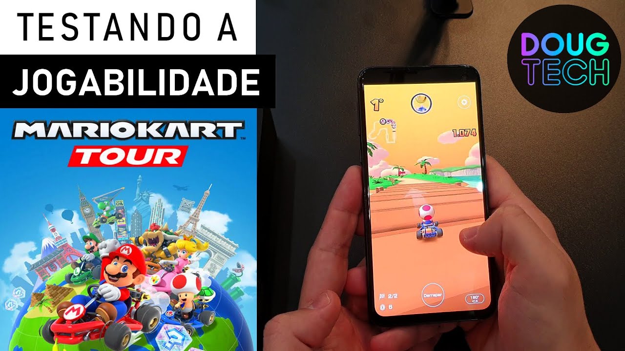 Jogando o Mario Kart Tour no Samsung Galaxy S10e