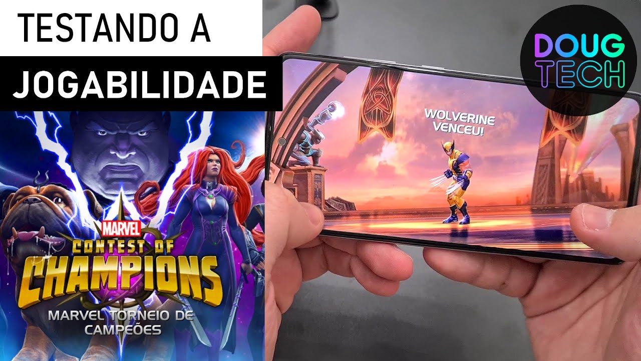 Jogando o Marvel Torneio dos Campeões no Samsung Galaxy A51