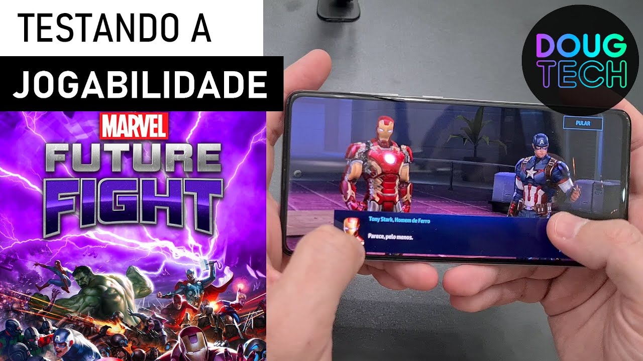 Jogando o Marvel Future Fight no Samsung Galaxy A51