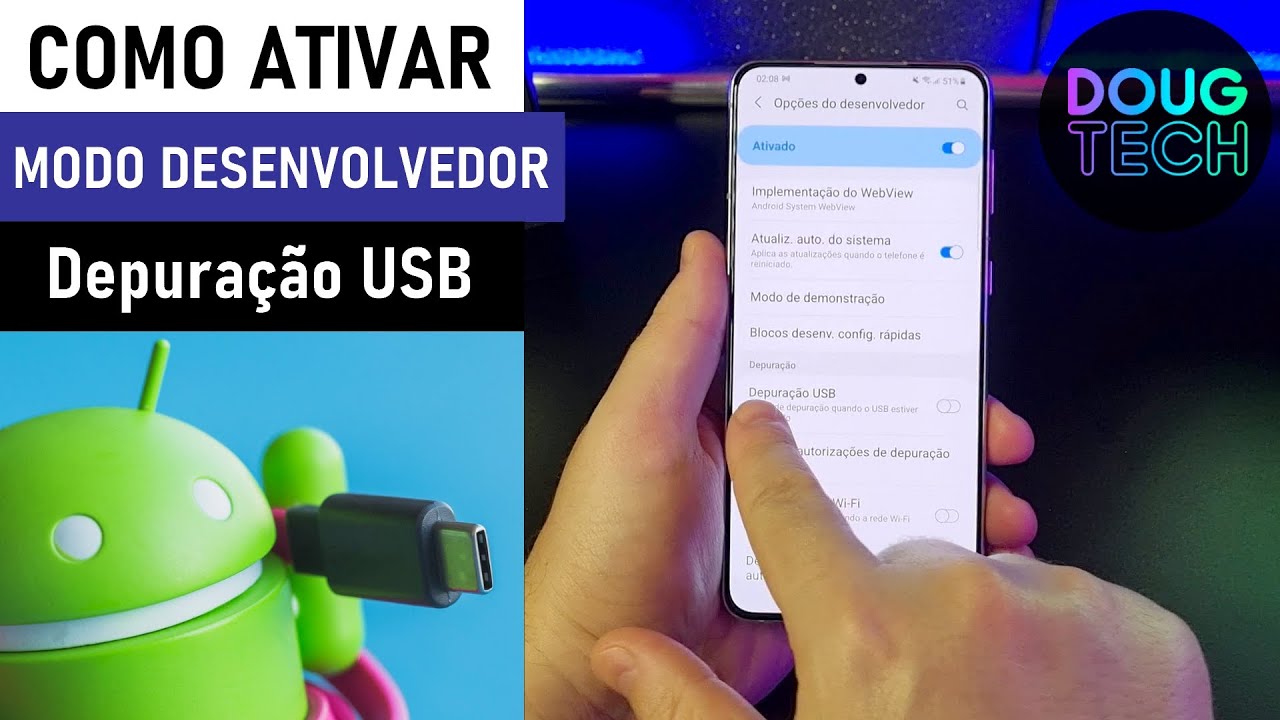 Como Ativar o Modo DESENVOLVEDOR e Depuração USB no Samsung