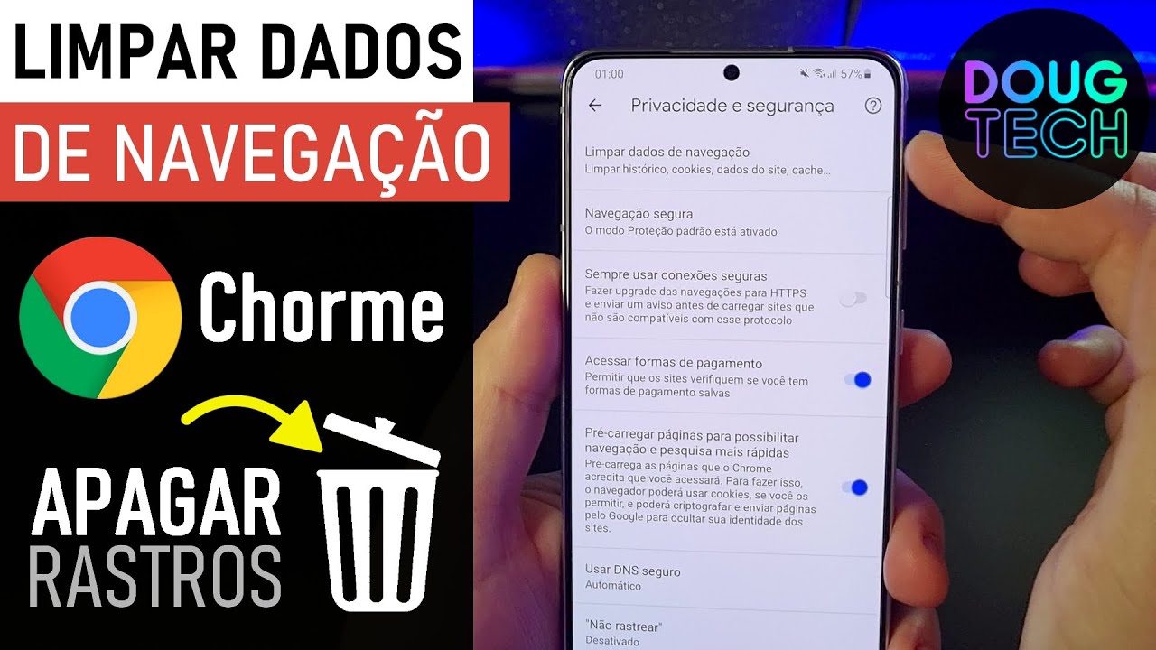 Como apagar os DADOS do NAVEGADOR no Samsung