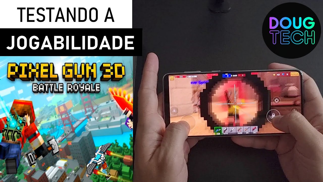 Jogando o Pixel Gun 3D Battle Royale no Samsung Galaxy S21 Plus