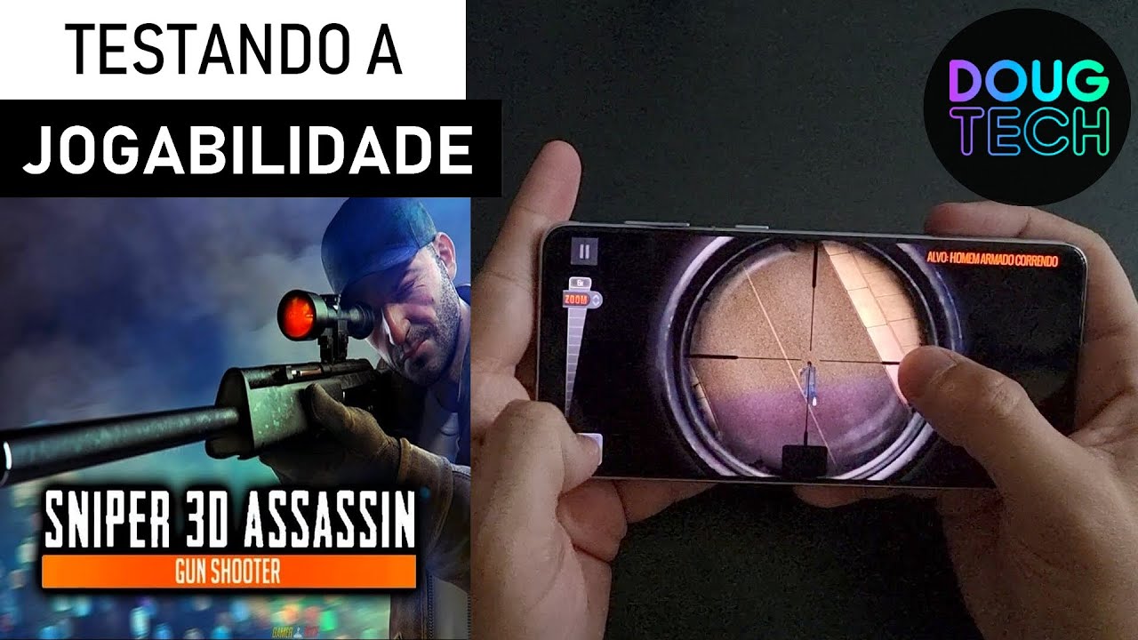 Jogando o Sniper 3D Assassin no Samsung Galaxy S21 Plus