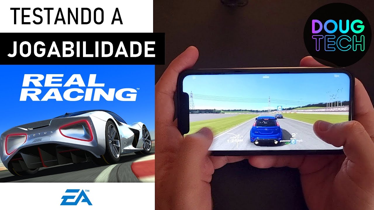 Jogando o Real Racing 3 no iPhone XR