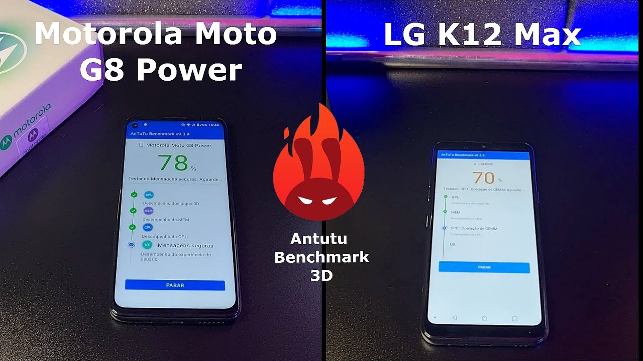 Motorola Moto G8 Power Vs LG K12 Max – DUELO ANTUTU BENCHMARK 🚀