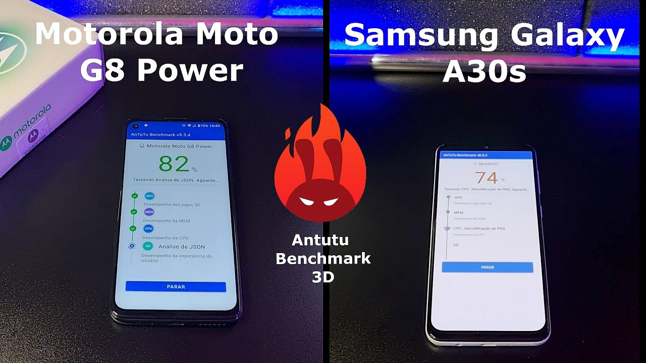 Motorola Moto G8 Power vs Samsung Galaxy A30s – DUELO ANTUTU BENCHMARK 🚀 Motorola Moto G8 Power vs Samsung Galaxy A30s – DUELO ANTUTU BENCHMARK 🚀