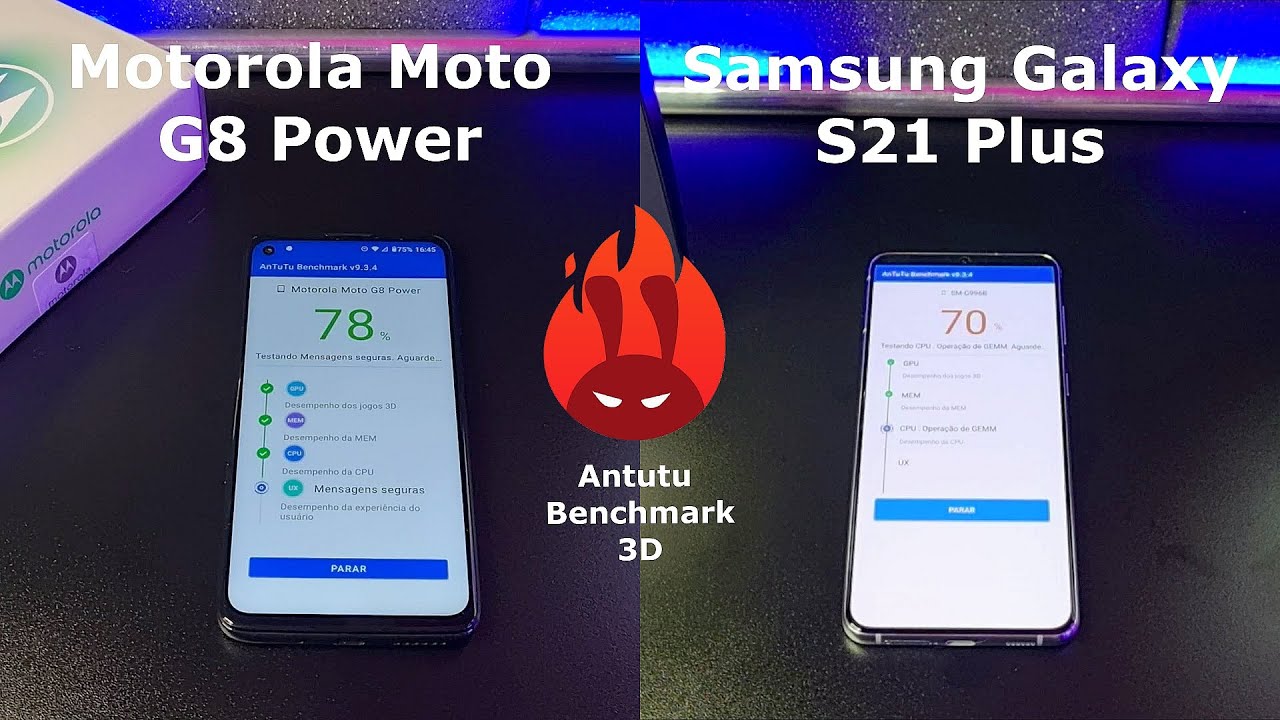 Motorola Moto G8 Power vs Samsung Galaxy S21 Plus – DUELO ANTUTU BENCHMARK 🚀