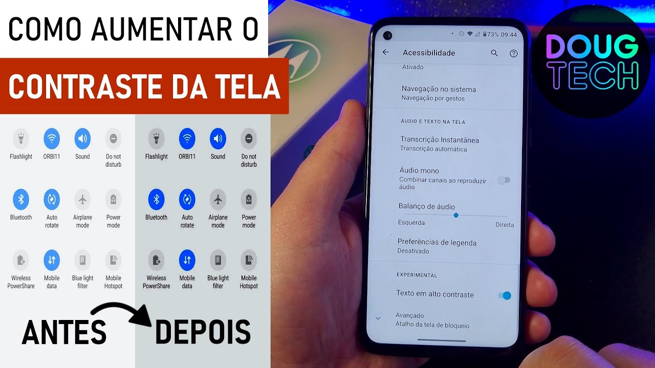 Como Aumentar o CONTRASTE da TELA no Motorola