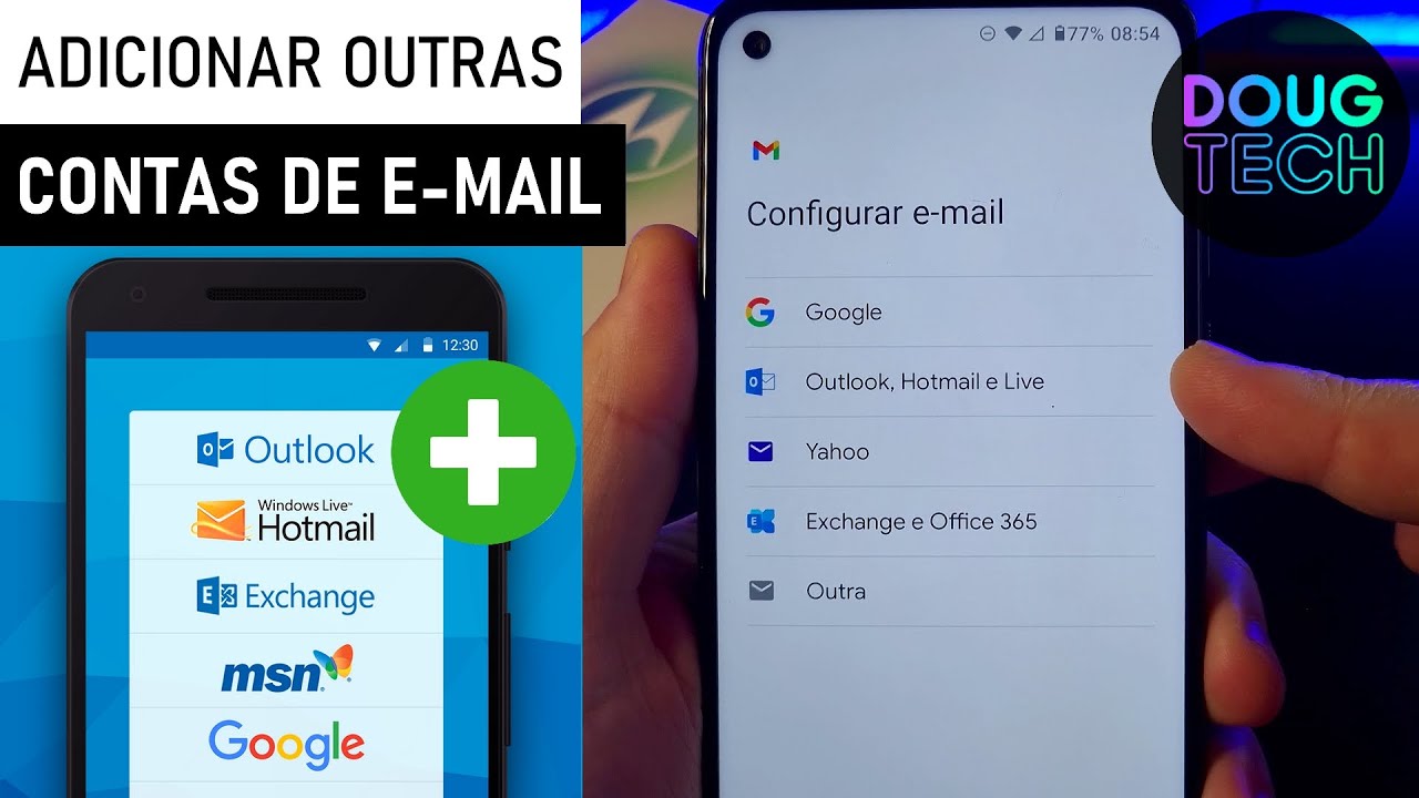 Como Adicionar CONTAS de E-MAIL no Motorola