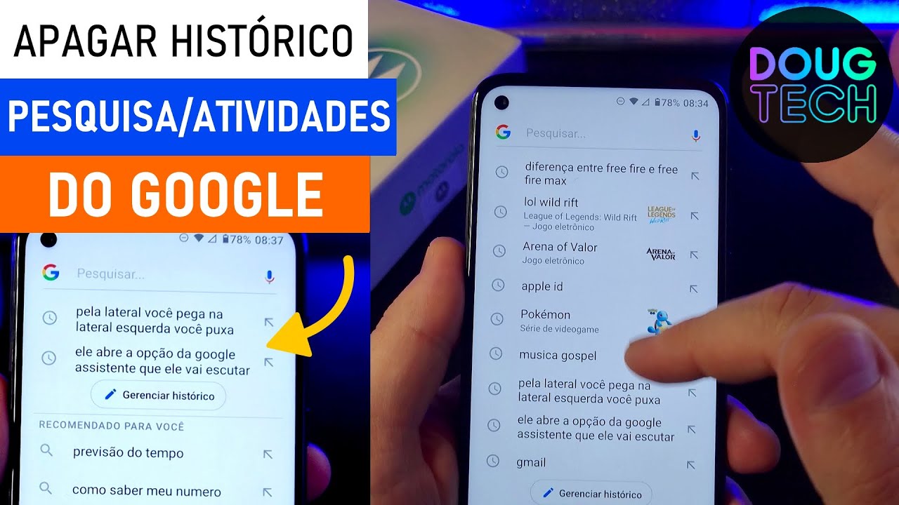 Como APAGAR o HISTÓRICO de Atividade do GOOGLE no Motorola