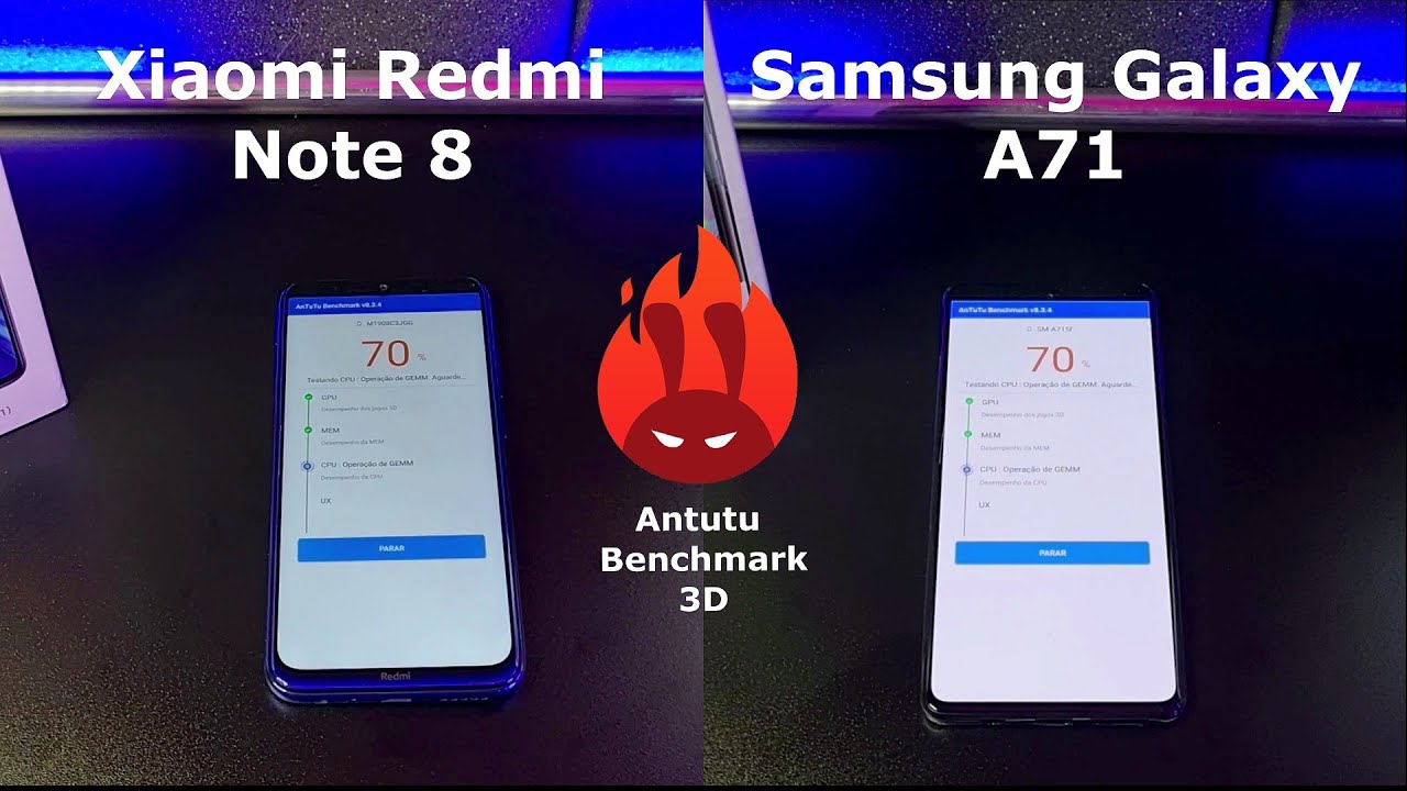 Xiaomi Redmi Note 8 vs Samsung Galaxy A71 – DUELO ANTUTU BENCHMARK 🚀