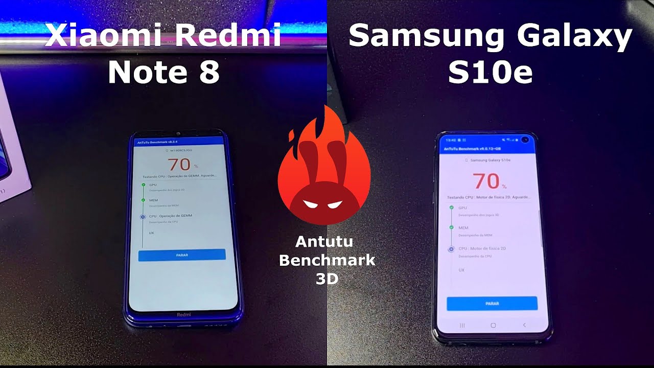 Xiaomi Redmi Note 8 vs Samsung Galaxy S10e – DUELO ANTUTU BENCHMARK 🚀