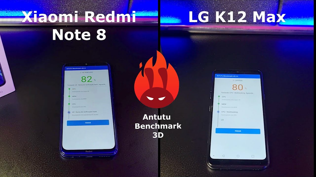 Xiaomi Redmi Note 8 vs LG K12 Max – DUELO ANTUTU BENCHMARK 🚀