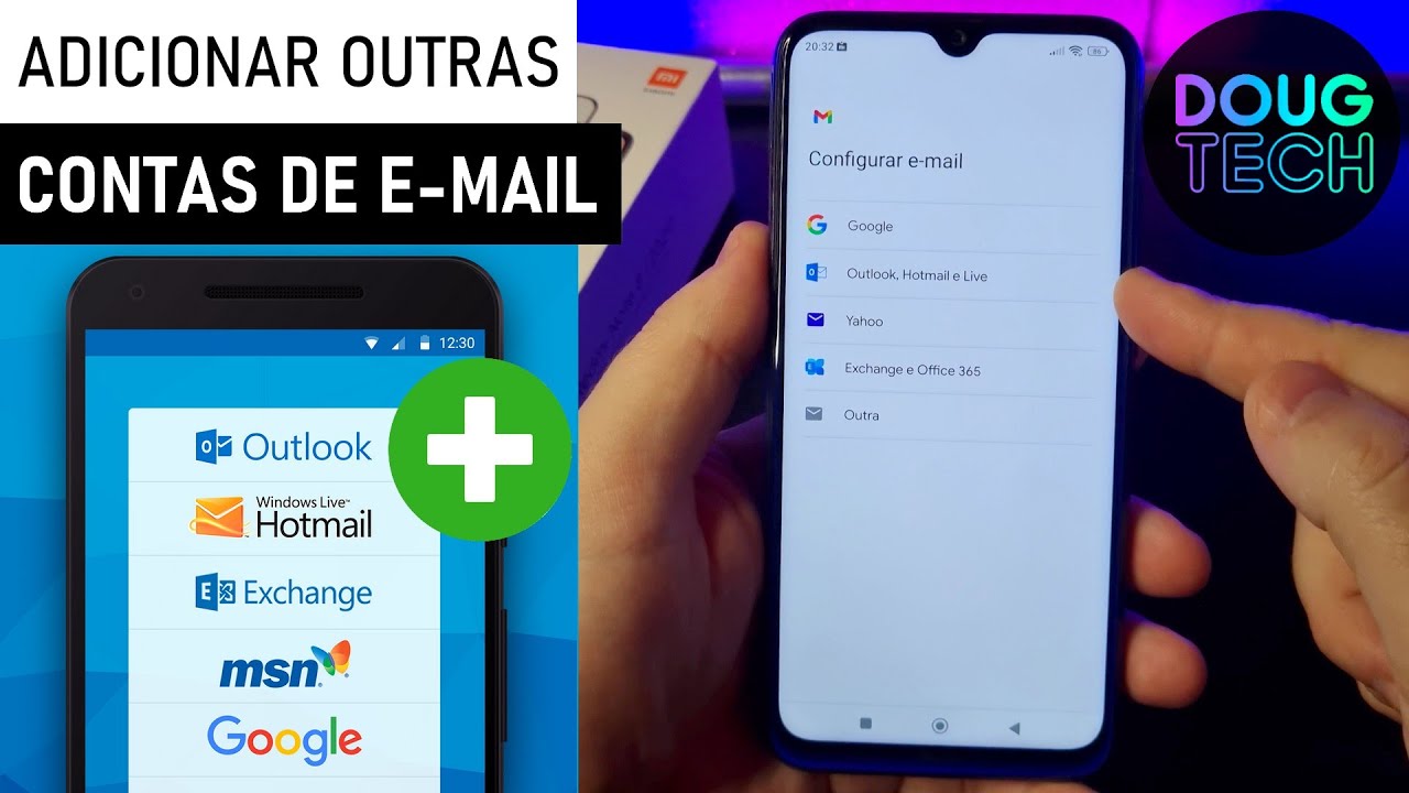 Como Adicionar CONTAS de E-MAIL no Xiaomi