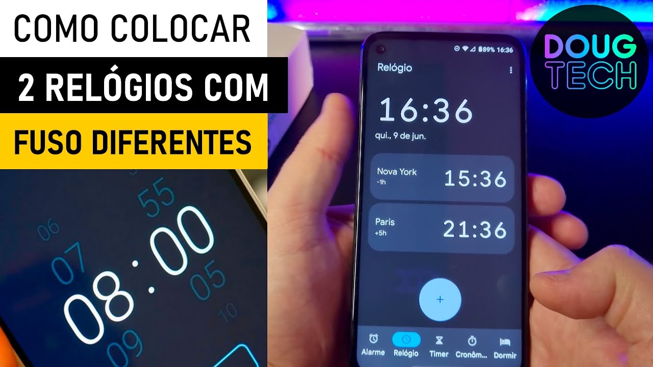 Como Adicionar RELÓGIOS com OUTROS FUSO HORÁRIO no Motorola