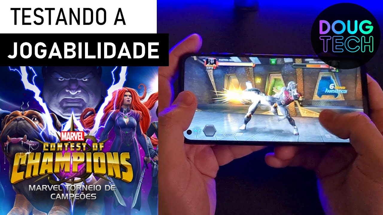 Jogando o Marvel Torneio dos Campeões no Motorola Moto G8 Power