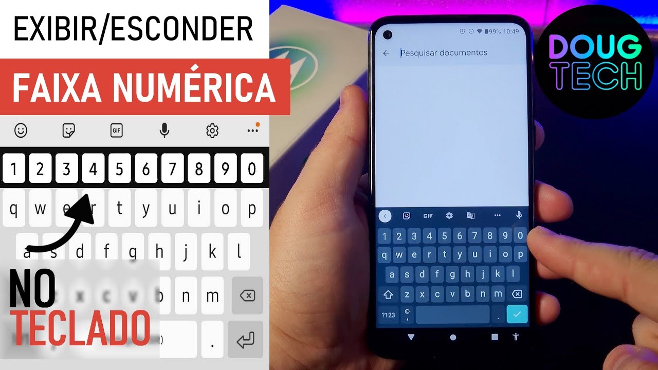 Como Exibir/Esconder a FAIXA NUMÉRICA do TECLADO no Motorola