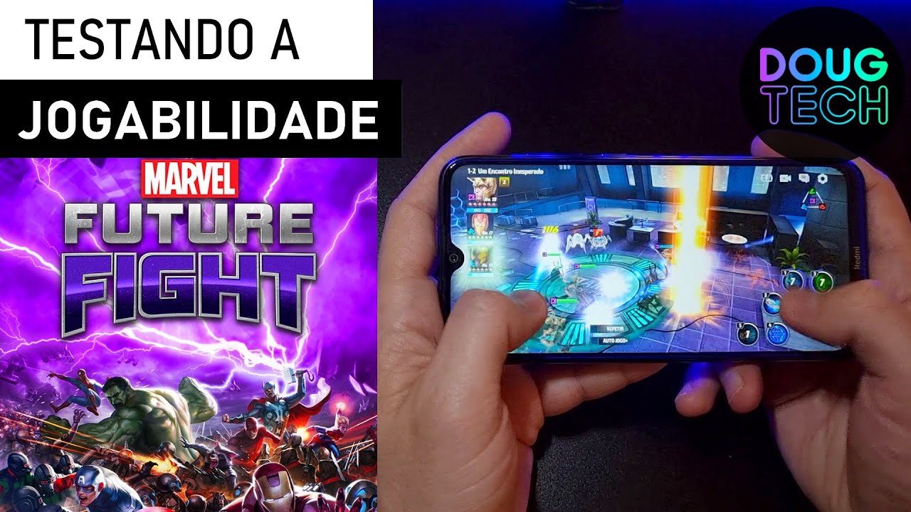 Jogando o Marvel Future Fight no Xiaomi Redmi Note 8