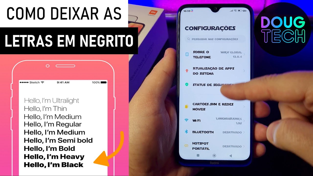 Como deixar as LETRAS em NEGRITO no Xiaomi