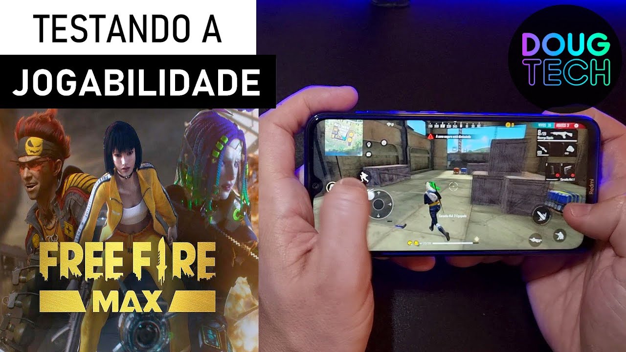 Jogando o Free Fire Max no Xiaomi Redmi Note 8