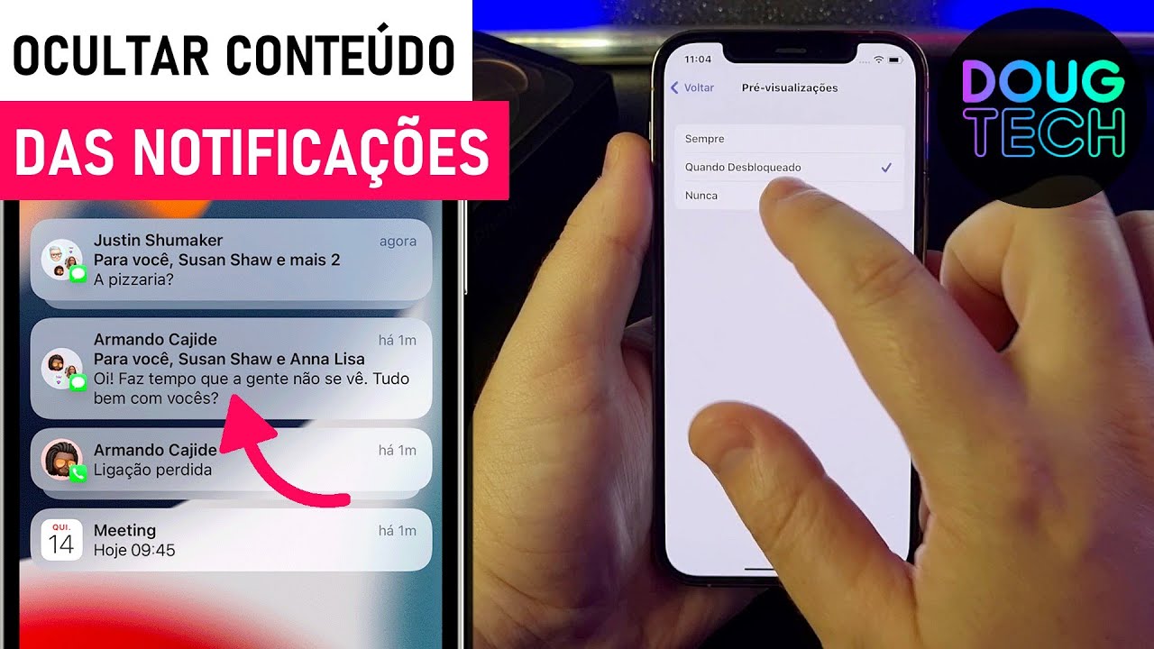 Como OCULTAR o CONTEÚDO das Notificações no iPhone