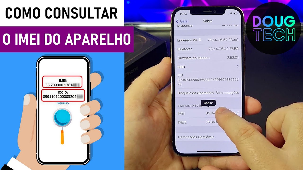 Como encontrar o IMEI e Verificar BLOQUEIO no iPhone