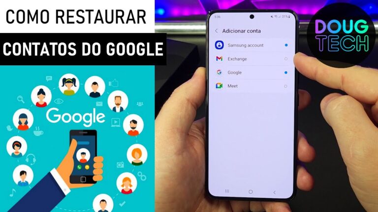 Como Restaurar os CONTATOS do Google no Samsung Galaxy