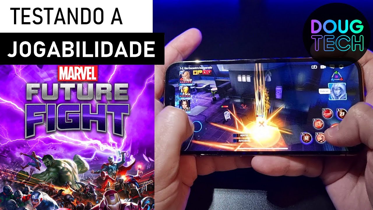 Jogando o Marvel Future Fight no iPhone 12 Pro