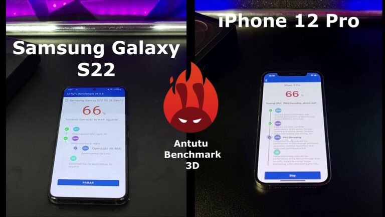 Samsung Galaxy S22 vs iPhone 12 Pro – DUELO ANTUTU BENCHMARK 🚀