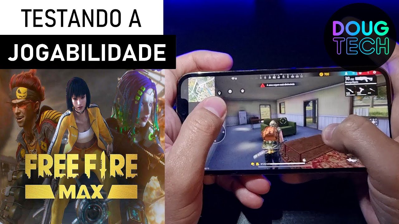 Jogando o Free Fire Max no iPhone 12 Pro