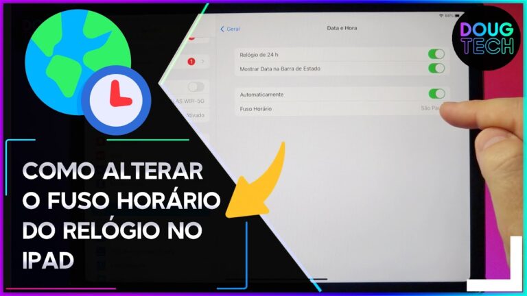 Como Alterar o FUSO HORÁRIO do Relógio no iPAD