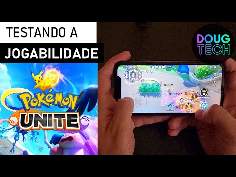 Jogando o Pokémon Unite no iPhone XR