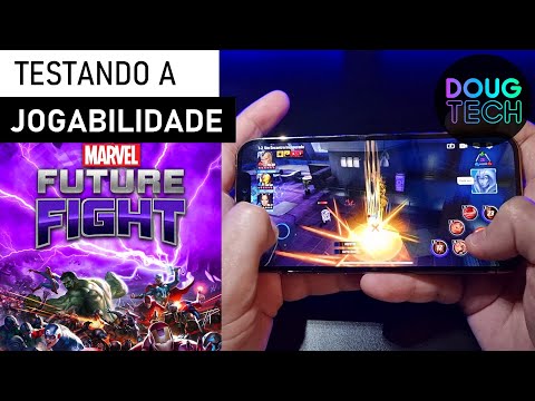 Jogando o Marvel Future Fight no iPhone 12 Pro