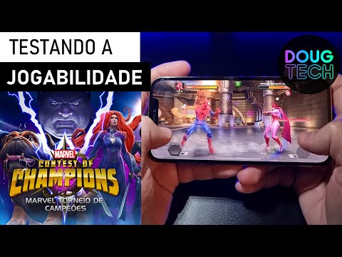 Jogando o Marvel Torneio dos Campeões no iPhone 12 Pro