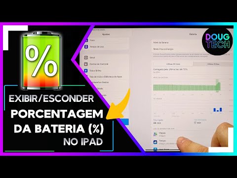 Como Exibir/Esconder a % da BATERIA no IPAD (Porcentagem)