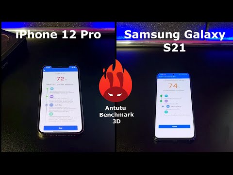 iPhone 12 Pro vs Samsung Galaxy S21 – DUELO ANTUTU BENCHMARK 🚀