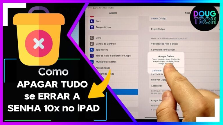 Como APAGAR TUDO se ERRAR A SENHA 10x no iPAD