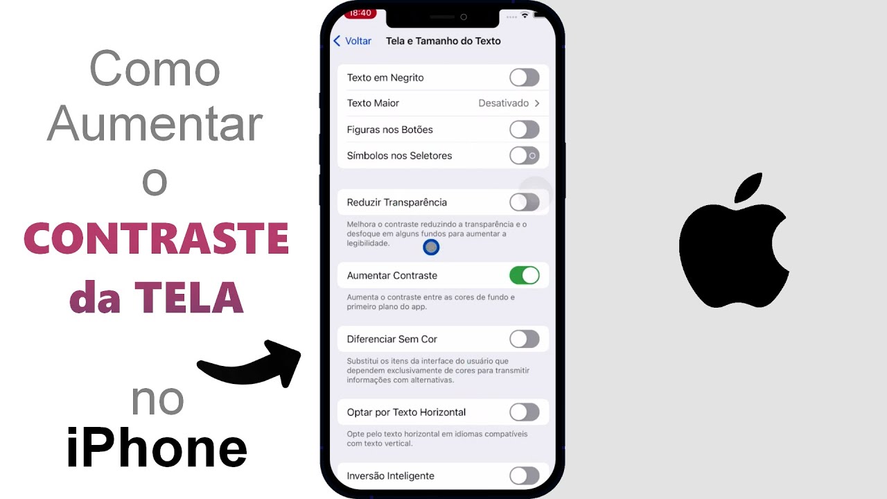 Como Aumentar o CONTRASTE da TELA no iPhone