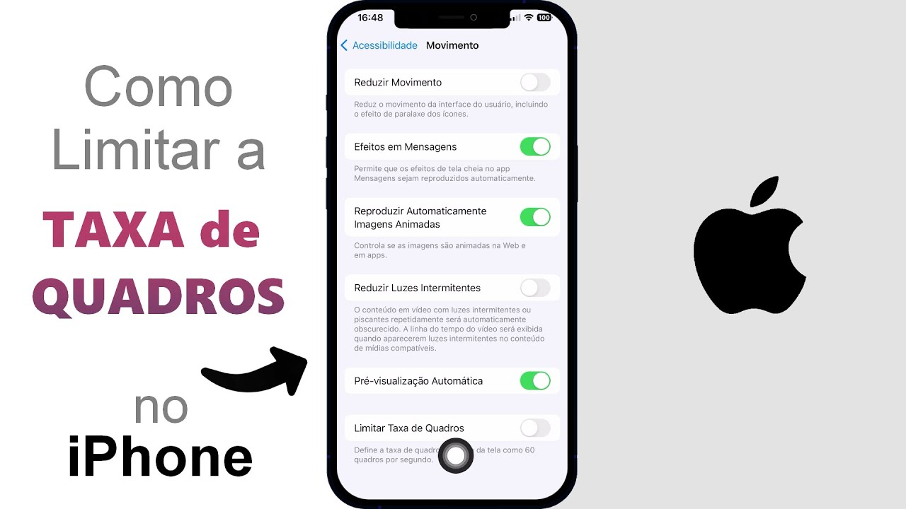 Como Limitar/Alterar a TAXA de QUADROS no iPhone