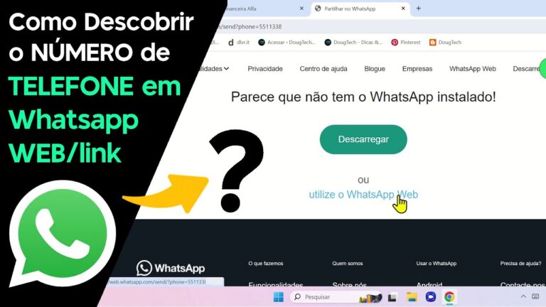 Como Descobrir o NÚMERO de TELEFONE em Whatsapp WEB/Link