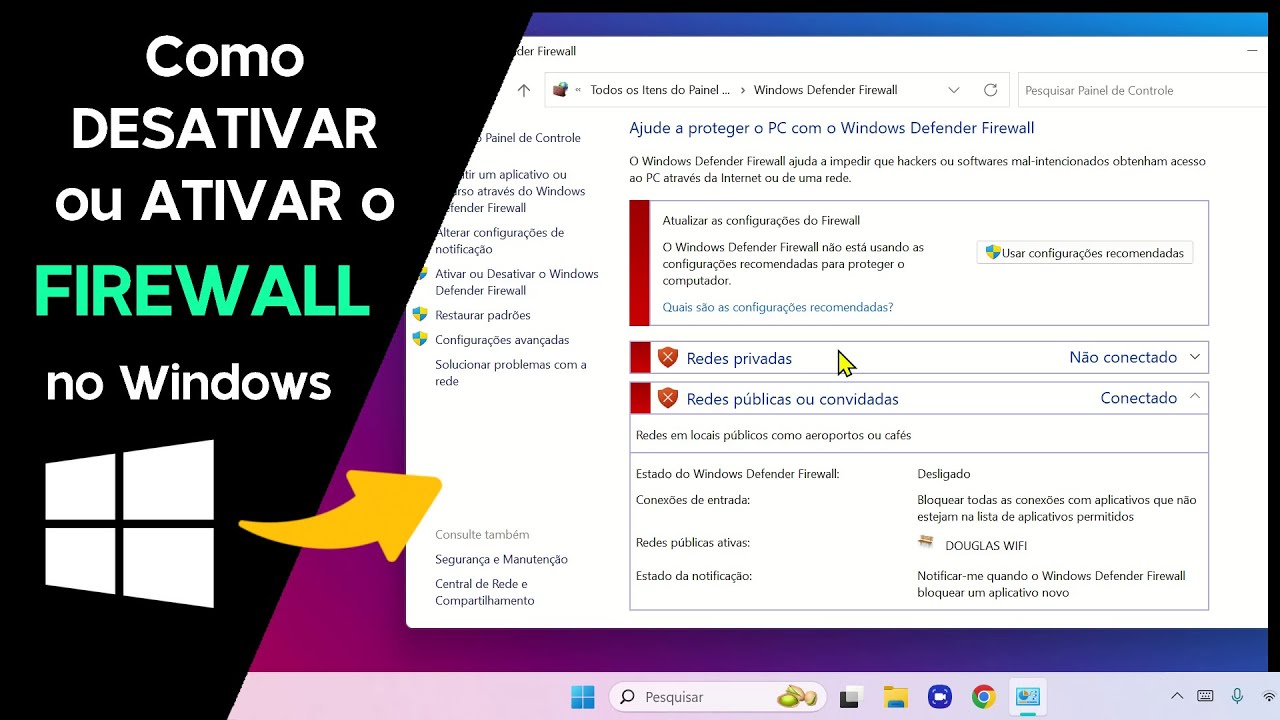 Como Ativar/Desativar o FIREWALL do Windows