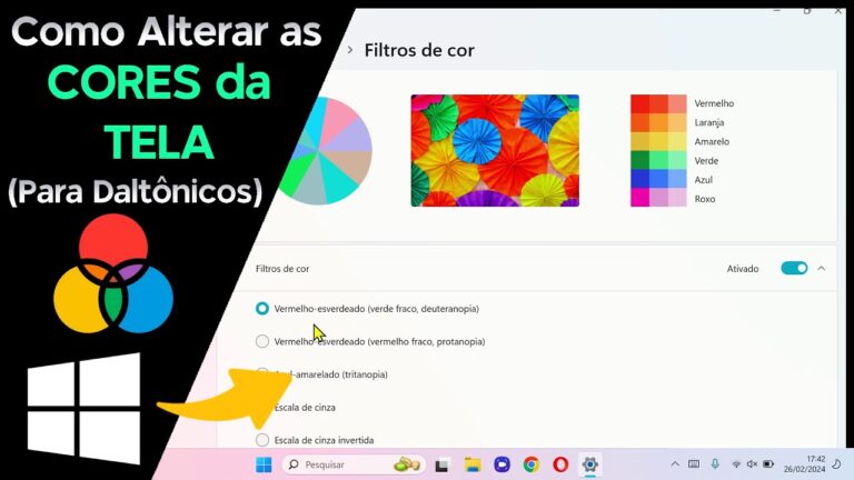 Como Alterar as CORES da TELA no Windows (Para Daltônicos)