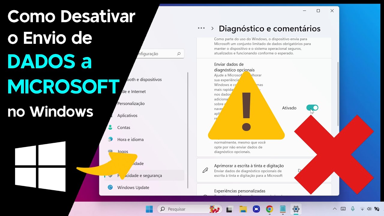 Como Desativar o Envio de DADOS a MICROSOFT no Windows