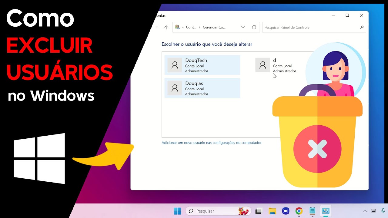 Como EXCLUIR USUÁRIOS no Windows