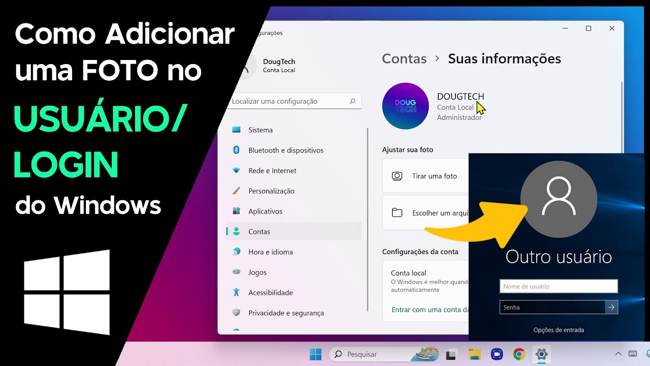 Como Adicionar uma FOTO no USUÁRIO LOGIN do Windows