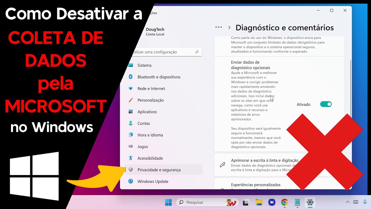 Como Desativar a COLETA DE DADOS pela MICROSOFT no Windows