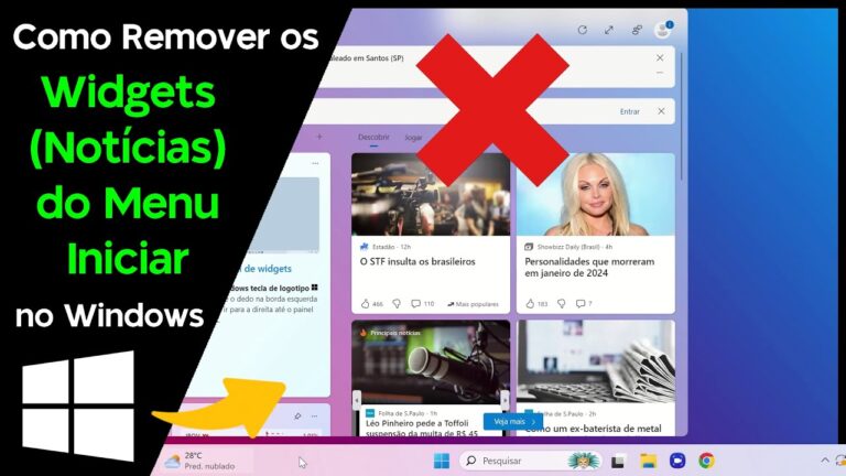 Como Remover os Widgets (Notícias) do Menu Iniciar do Windows